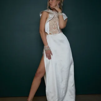 Long body suits beaded dress